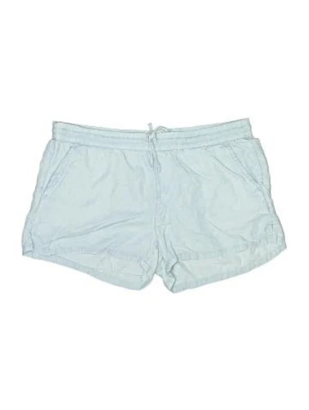 Aerie Chambray Drawstring Shorts Womens Light Blue Smocked Waist - Picture 2 of 9